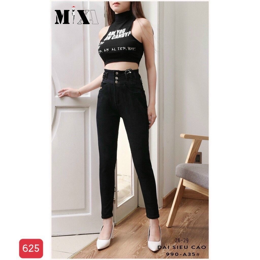 Quần Jean Nữ Lưng Cao, Quần Bò Nữ Cạp Cao Kiểu Mới Hot Trend 2021 King168 Store QJN625