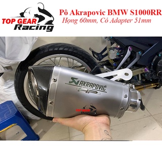 Pô Akrapovic Bạc Các Loại Họng 51mm <TOPGEAR>
