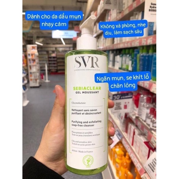 Sữa rửa mặt SVR 400ml (bill Pháp)