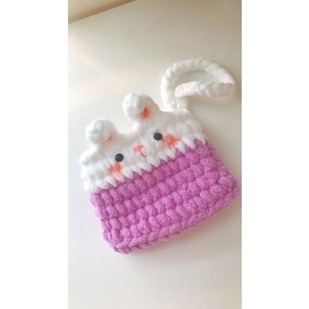 Túi thỏ bằng len bông sữa handmade
