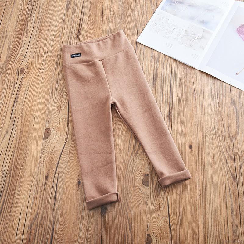 Quần ôm sát vải cotton màu trơn lưng thun co giãn thời trang mùa thu cho bé gái 1-8 tuổi