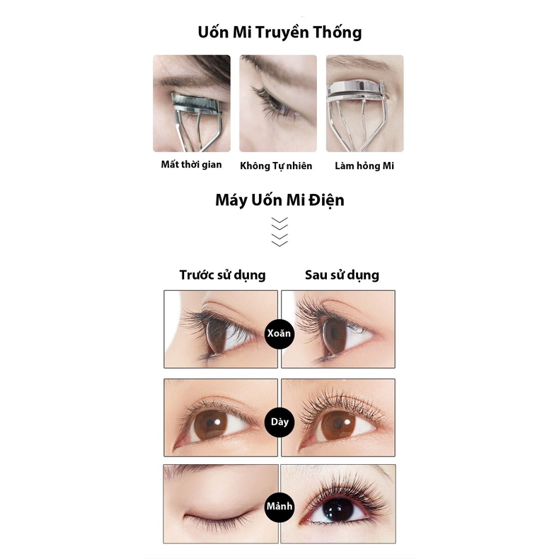 Máy Uốn Mi Điện,Dụng Cụ Uốn Mi Điện, Uốn Mi Cong Tự Nhiên, Định Hình Lâu Dài, Màn Hình Kỹ Thuật Số Thông Minh