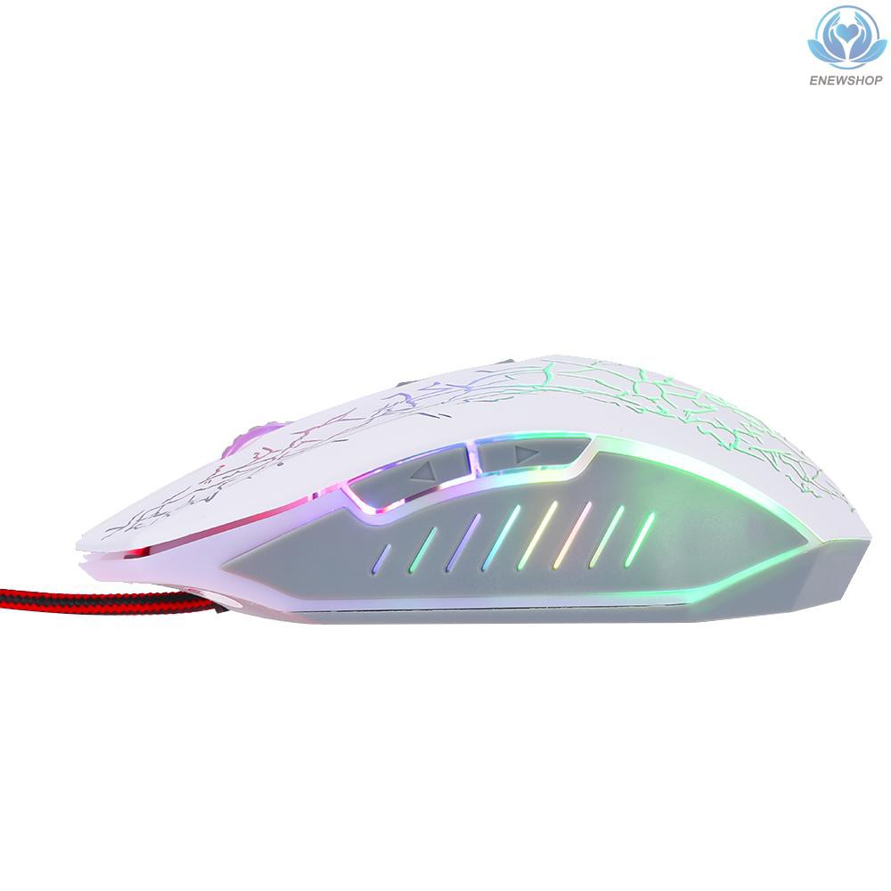 【enew】Gaming Mouse Wired RGB Ergonomic Game Mouse USB Computer Mice PC Laptop Gaming Mouse（White）