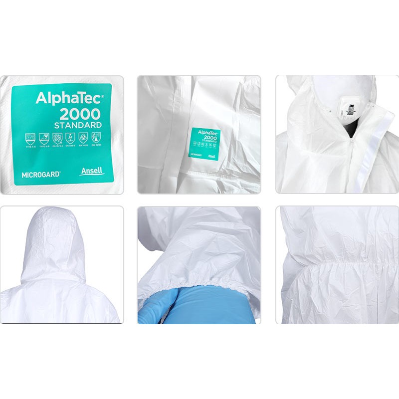 Bộ quần áo chống hoá chất, bộ đồ phun thuốc phun sơn Ansell Alphatec dùng nhiều lần