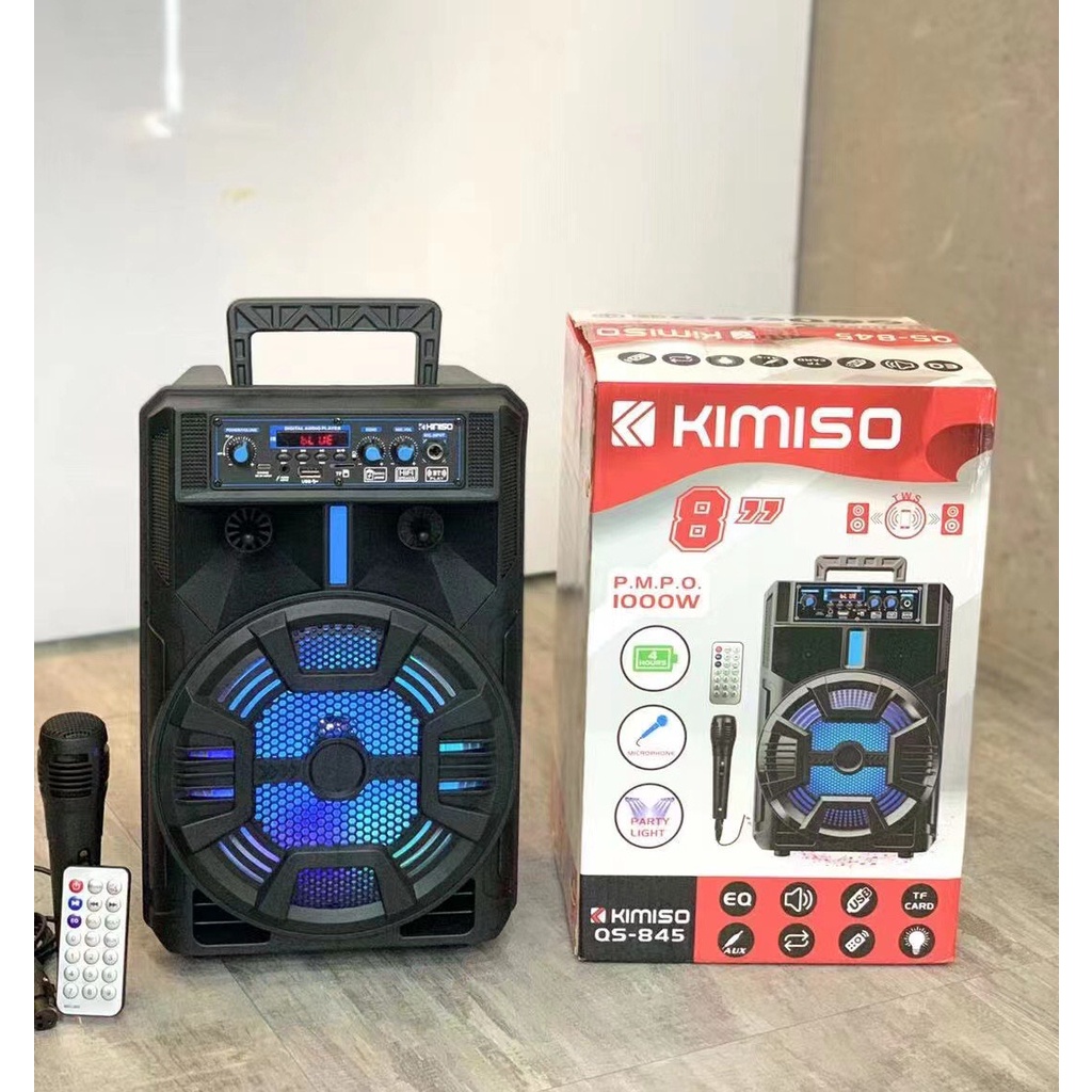 Loa Bluetooth Karaoke KIMISO QS-845 (Bass 8&quot;, 1 Micro có dây)