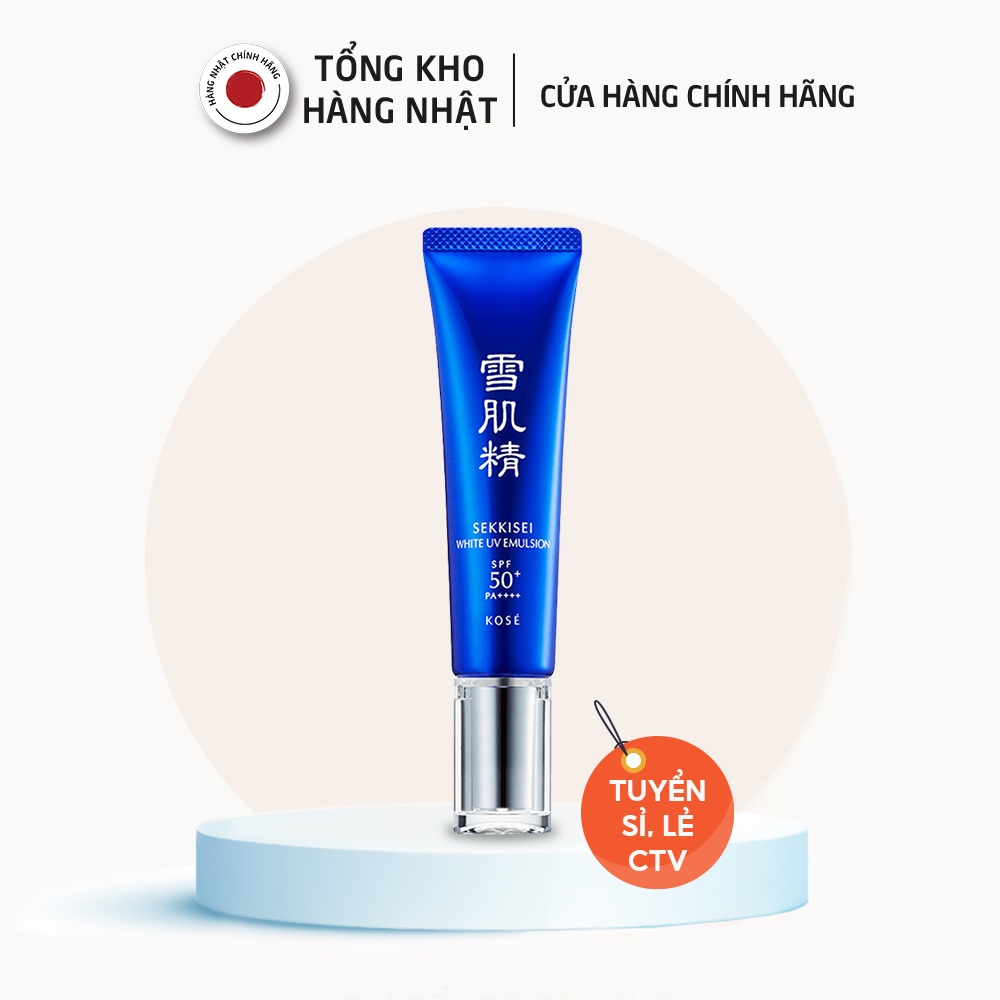 Sữa dưỡng làm sáng da và chống nắng KOSE SEKKISEI WHITE UV EMULSION SPF50+/PA++++ tuýp 35g