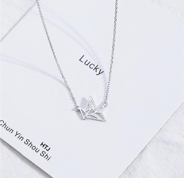 DÂY CHUYỀN HẠC GIẤY LIỀN MẶT SANG CHẢNH - TRANG SỨC BẠC