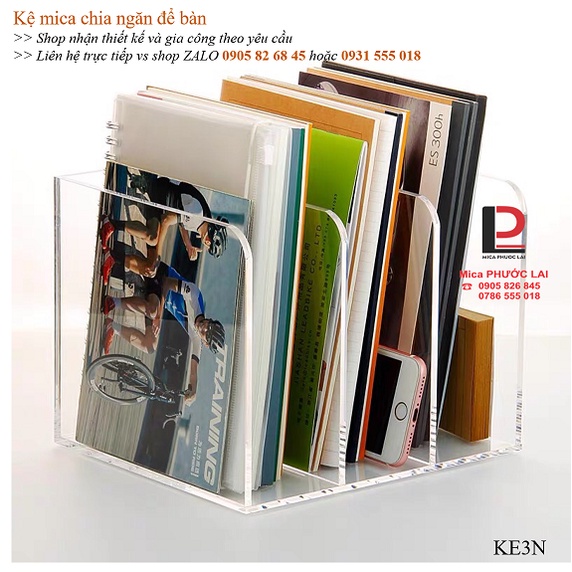 Kệ mica chia ngăn để bàn