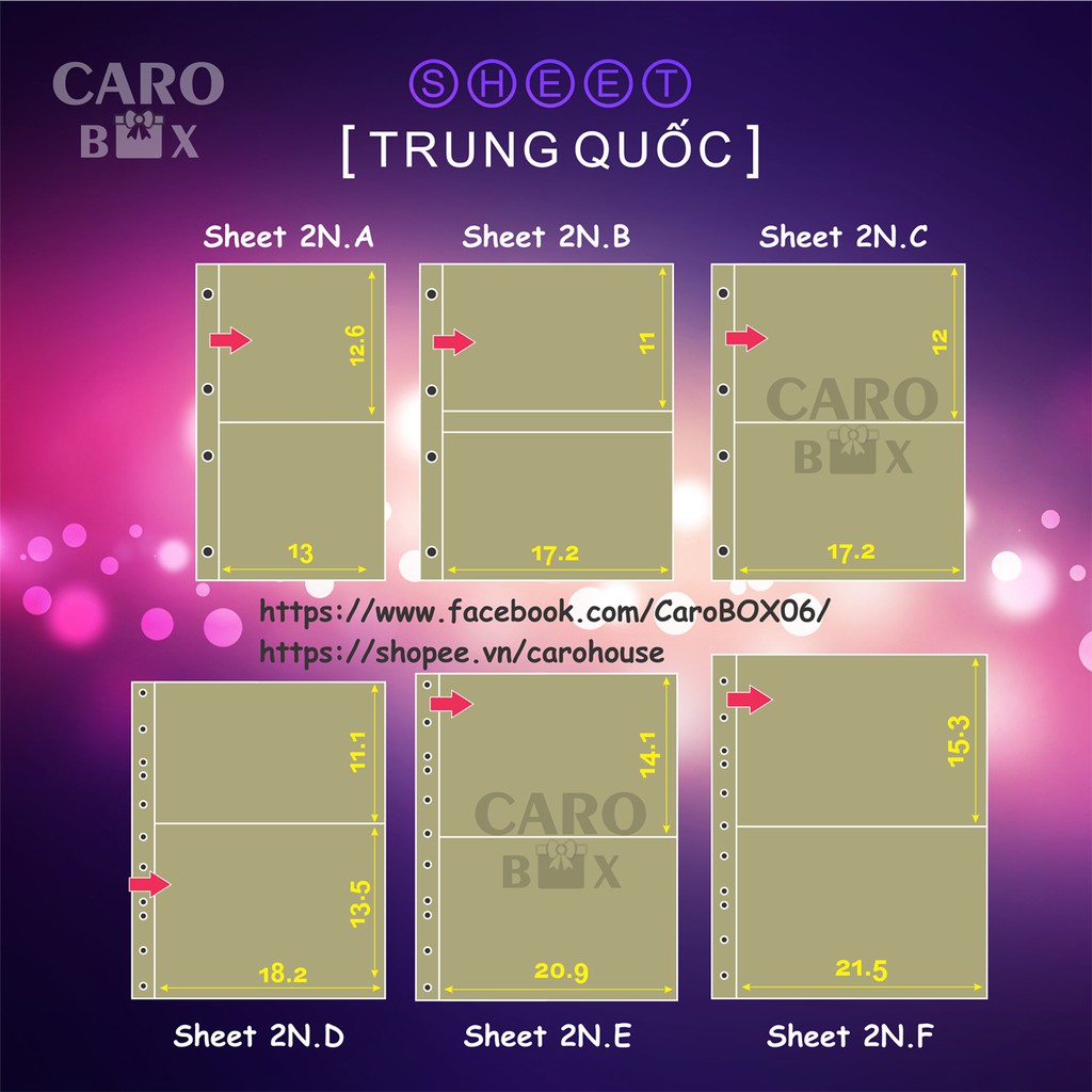 SHEET TRUNG QUỐC  - Bìa Nhựa Đựng Hình
