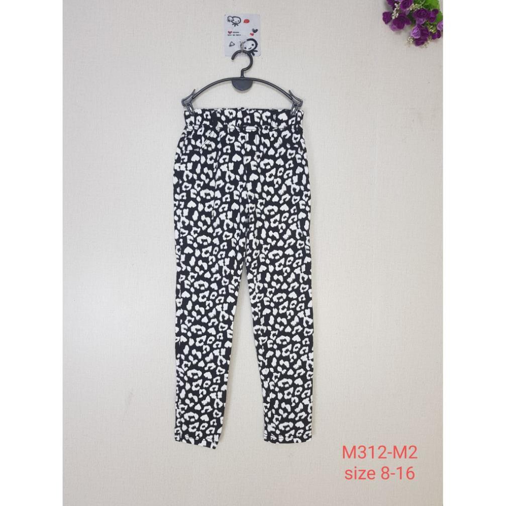 M312 -Quần bé gái legging da cá dài, legging nâu đốm trắng ,size to, dày dặn, made in Việt Nam