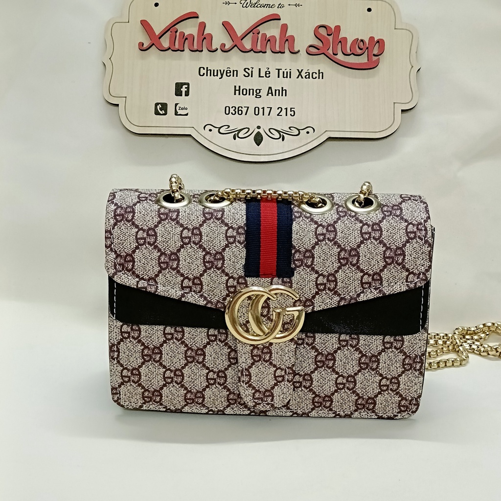 Túi xách nữa G.C có dây đeo chéo xích đặc siêu sang hợp mọi thới trang công sở, đi chơi, dạo-GCXĐ1