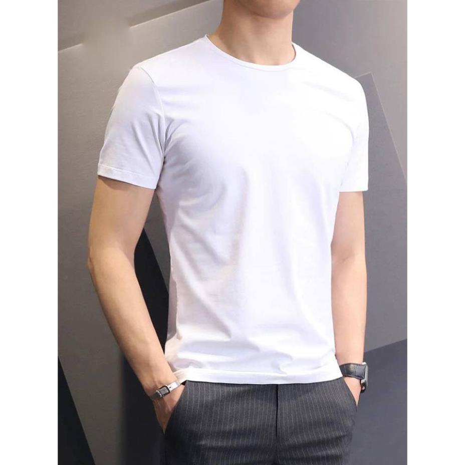 Áo T-Shirt Nam Đen Cổ Tròn Dáng Ôm Nhẹ Thoáng Mát ་