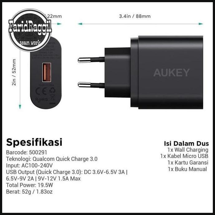 Aukey Dây Cáp Sạc Nhanh 1 Đầu Ra Pa-T9