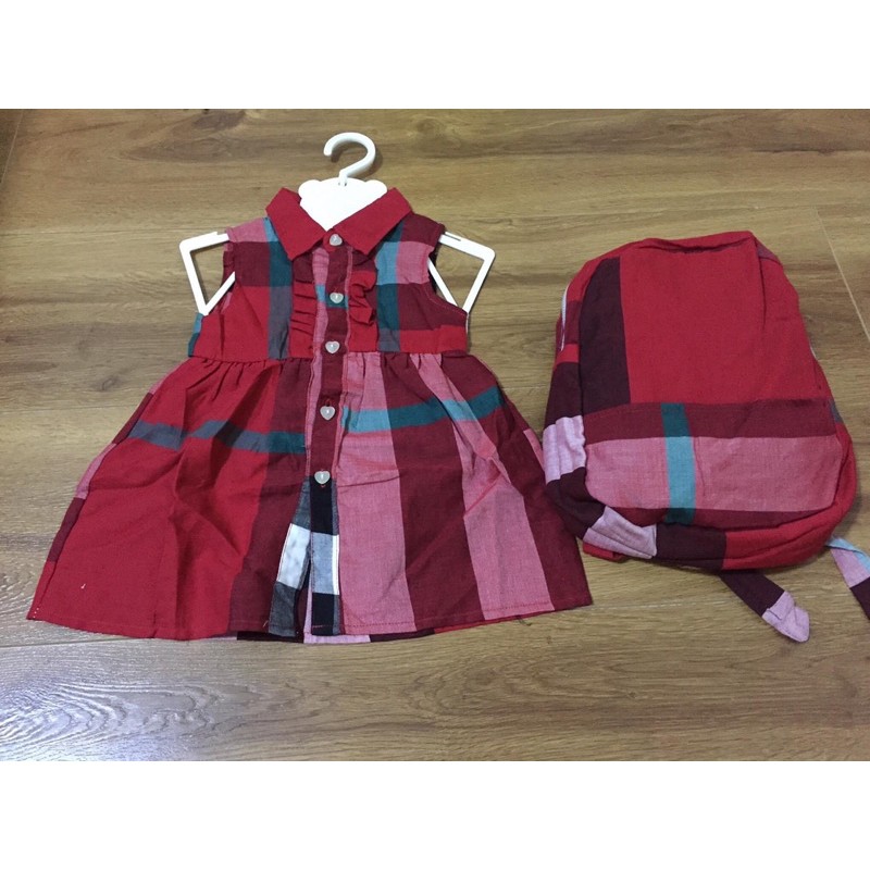 Set Đầm Kèm Ba lô Bé Gái