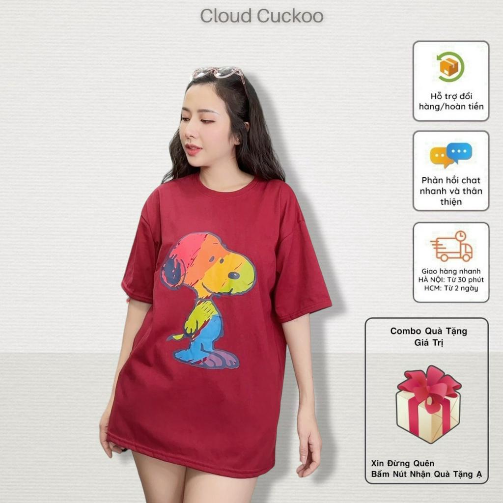 Áo Thun Nữ Dáng Rộng Hình Chú Chó Trắng Chất Cotton Bền Đẹp Đứng Phom Áo Thấm Hút Mồ Hôi - Mã Số: ATG8277