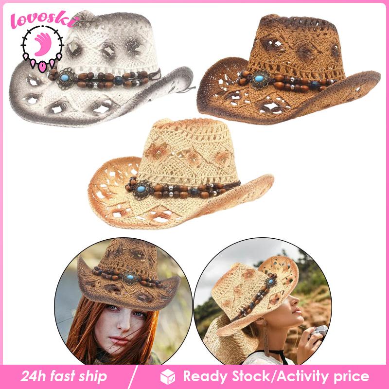 Nón Cao Bồi Bằng Rơm Chống Nắng Phong Cách Cao Bồi Cổ Điển Có Thể Tháo Rời Dùng Khi Đi Du Lịch