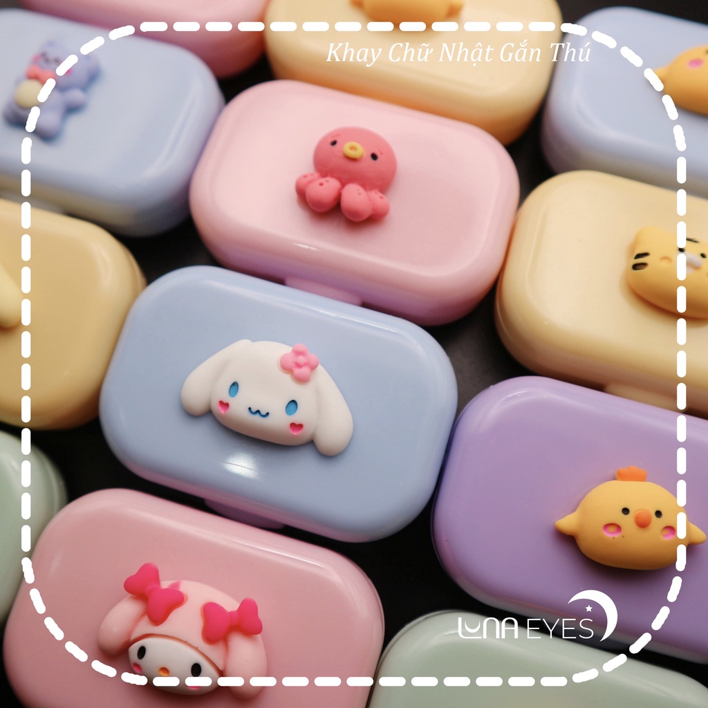 Khay gương chữ nhật ngắn thú kèm dụng cụ đeo lens