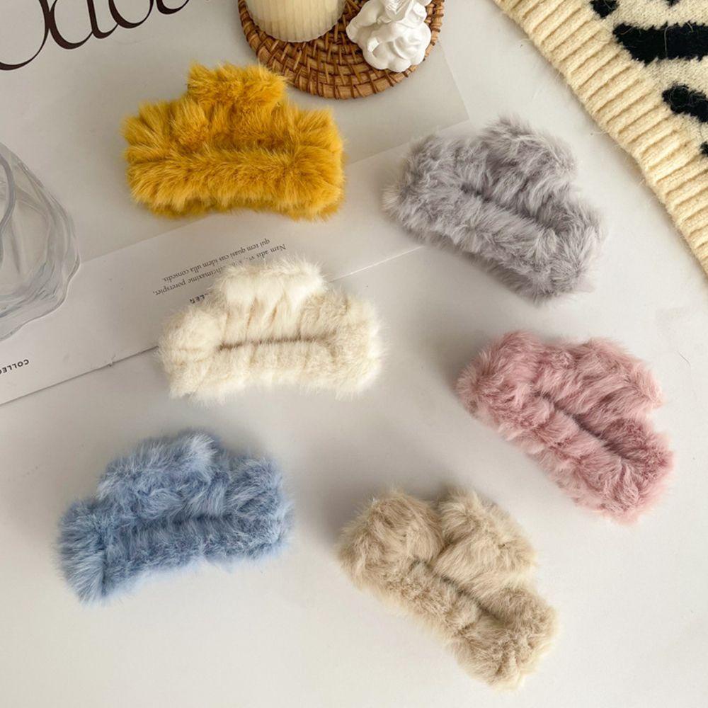 Kẹp Tóc Hình Chữ Nhật Màu Trơn Phong Cách Retro Thời Trang Thu Đông WMES15H