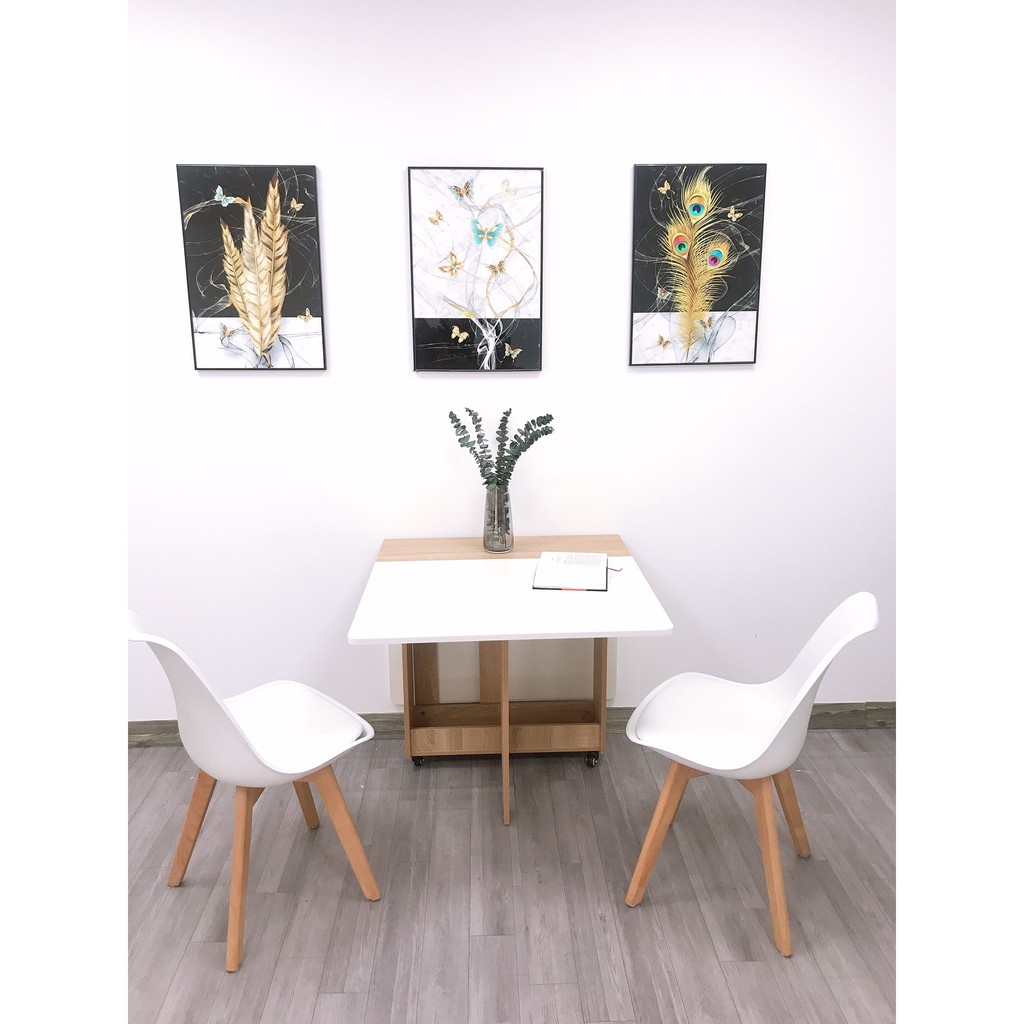 Tranh Treo Tường Decor Tránh Gương bộ 3 tranh kèm phụ kiện treo hiện đại phòng khách- GD36