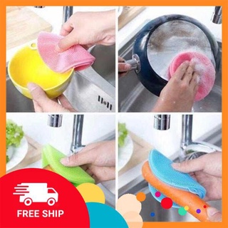 [FREE SHIP] Combo 2 miếng rửa chén bát silicon siêu sạch