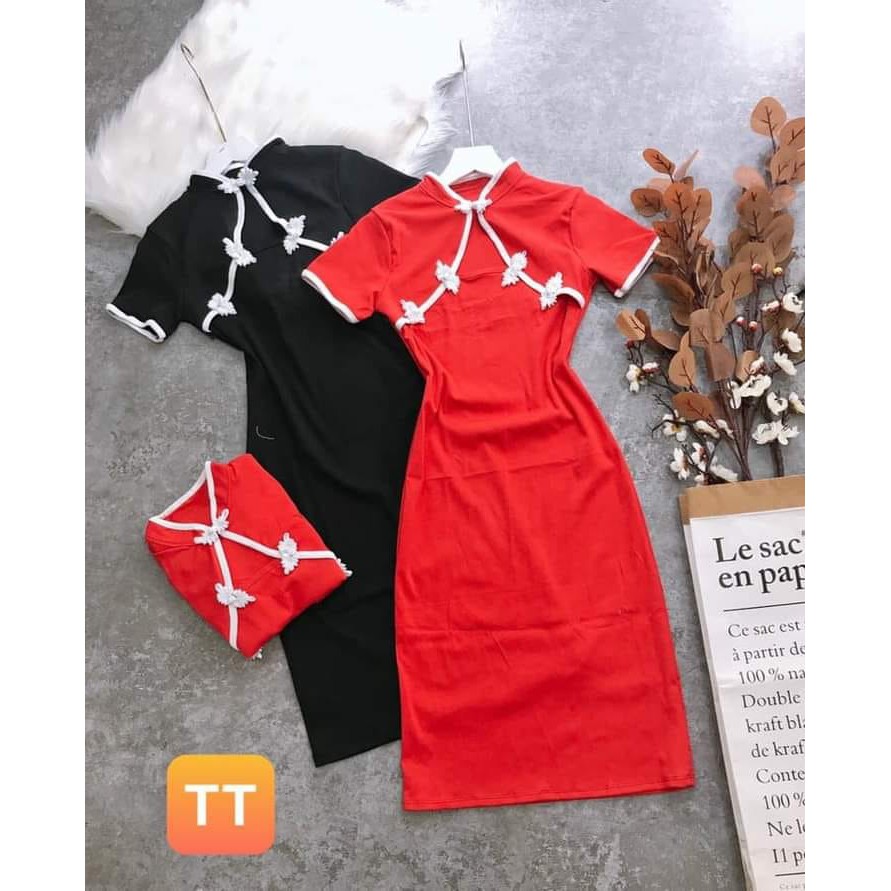 Đầm xườn xám nhung(hân trần)