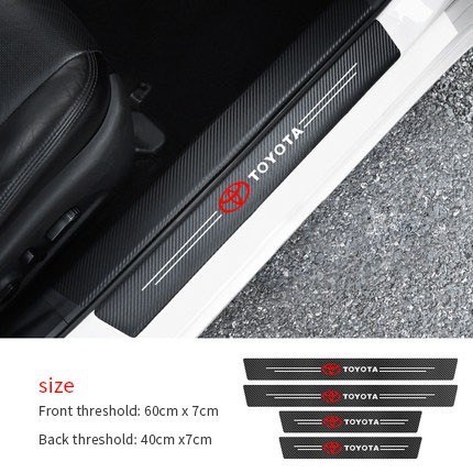 Miếng Dán Decal bảo vệ bậc chân xe ô tô, Miếng CACBON dán chông trày sước chân ô tô, có logo theo hãng