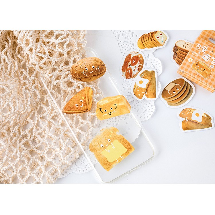 Hộp 46 miếng sticker mẫu các loại bánh mì