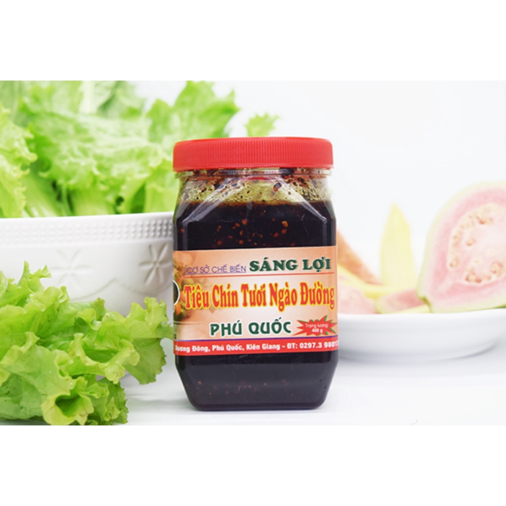 Hủ 400gram Tiêu Chín Tươi Ngào Đường Sáng Lợi