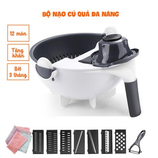 Bộ dụng cụ nạo rau củ quả đa năng 12 chi tiết - Nhựa PP an toàn tuyệt đối - BH 3 tháng - Kaizo Mart