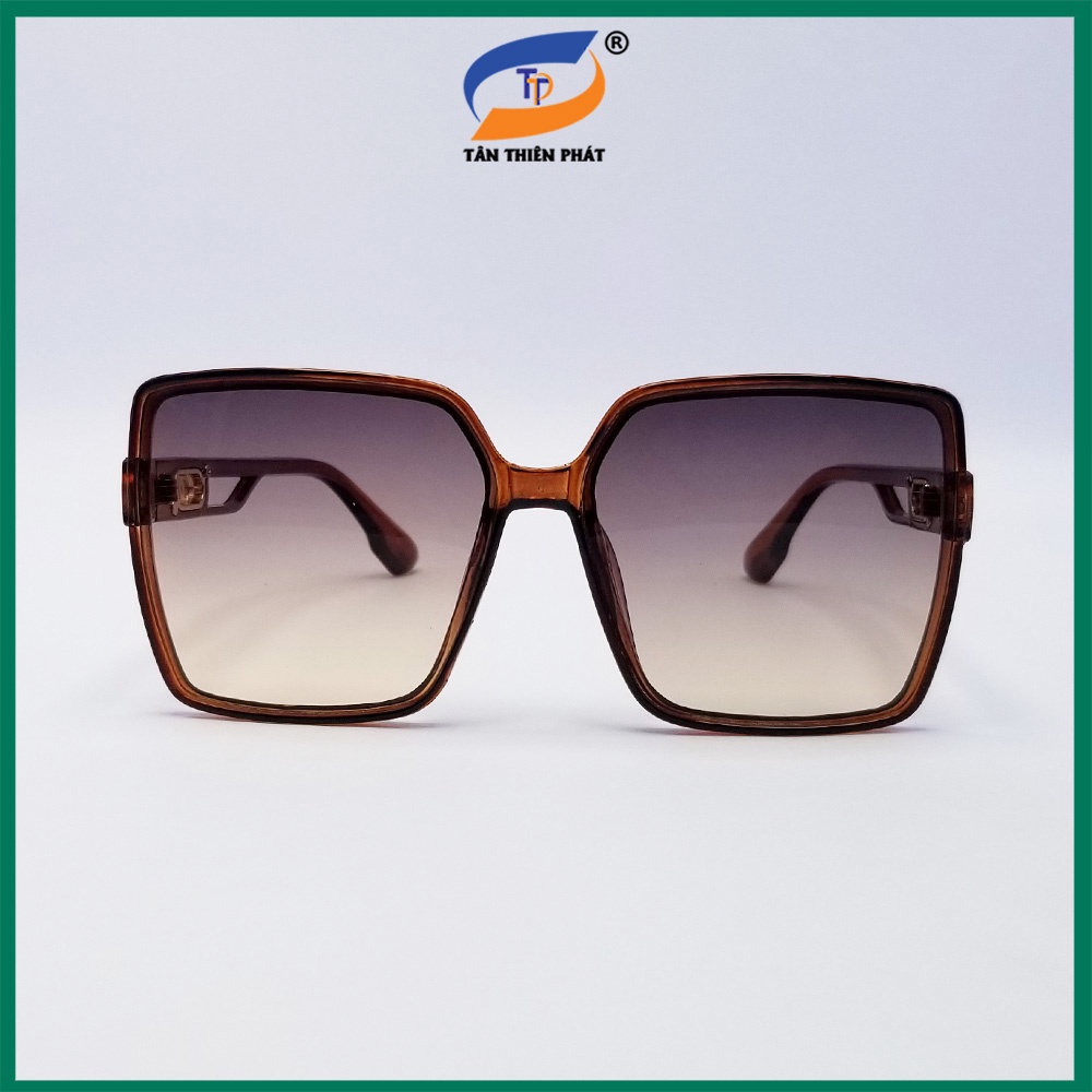 Kính mát nữ mắt vuông to màu nâu, tím TTP2525. Tròng Polycarbon phân cực, ngăn bụi, chống nắng và tia UV