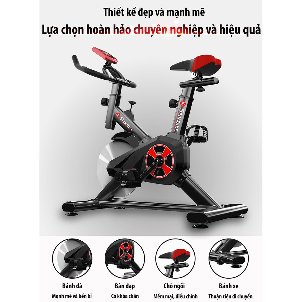 Xe đạp tập thể dục thể thao tại nhà TÔSHIKÔ Sport X9  Tặng đồng hộ nhịp tim + máy cơ bụng EMS hoặc Bó gối thể thao