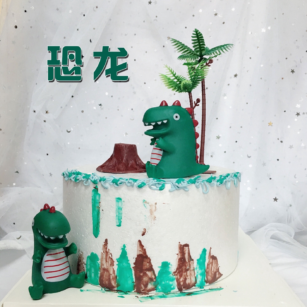 Que Cắm Trang Trí Bánh Hình Khủng Long Xinh Xắn