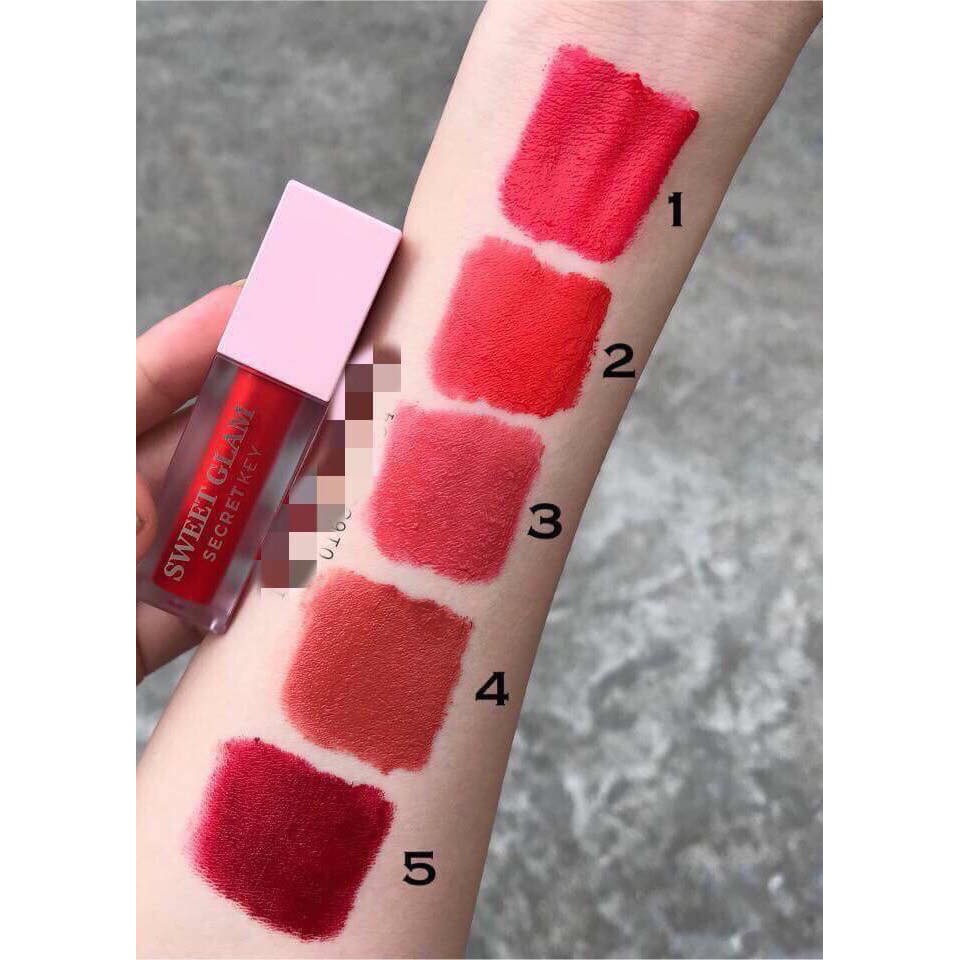 Son Kem Dưỡng Ẩm Mềm Mượt Mịn Nhẹ Môi Hàn Quốc - Son Lì Lâu Trôi Chính Hãng Sweet Glam Velvet Tint , Màu Hồng Đất