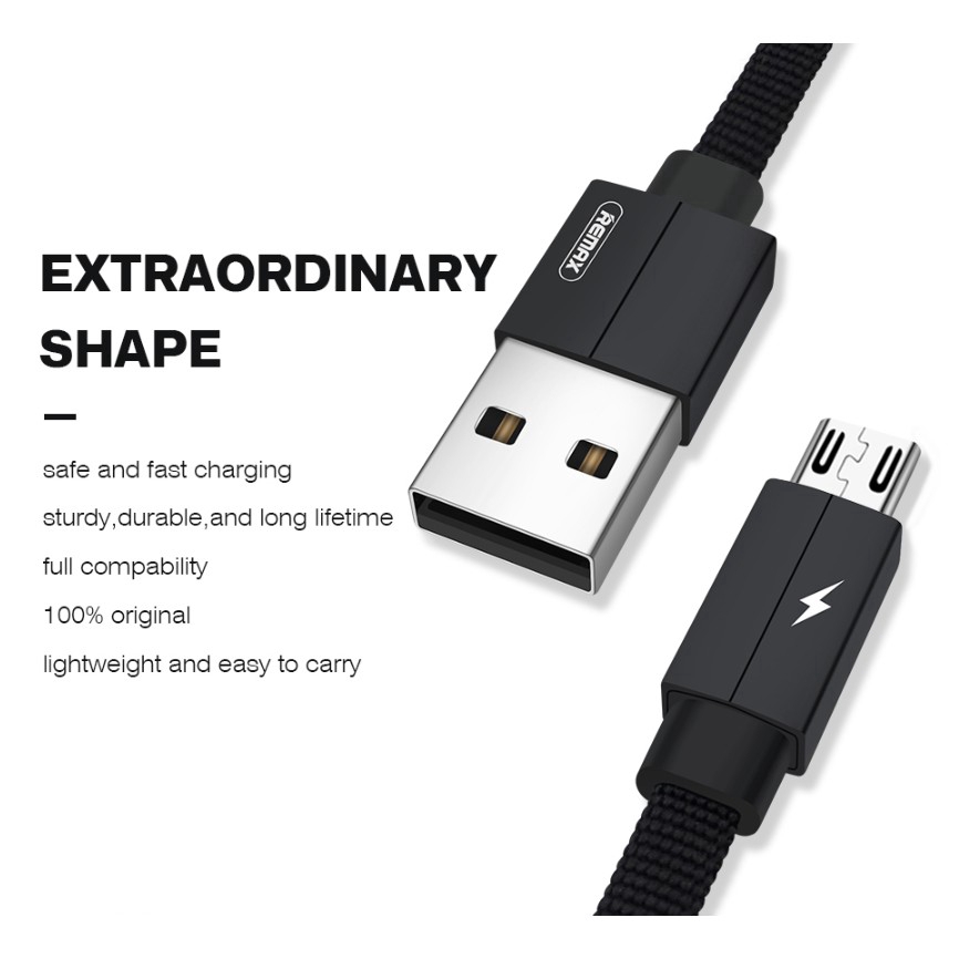 Remax Micro USB Type c Apple Lightning Cable stable efficient Charging data 1M