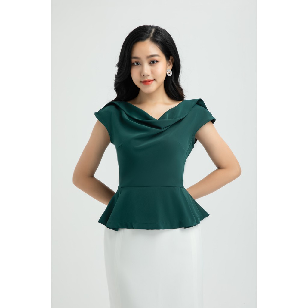 Áo sơ mi peplum cổ đổ nữ thiết kế IVY moda MS 16M5651