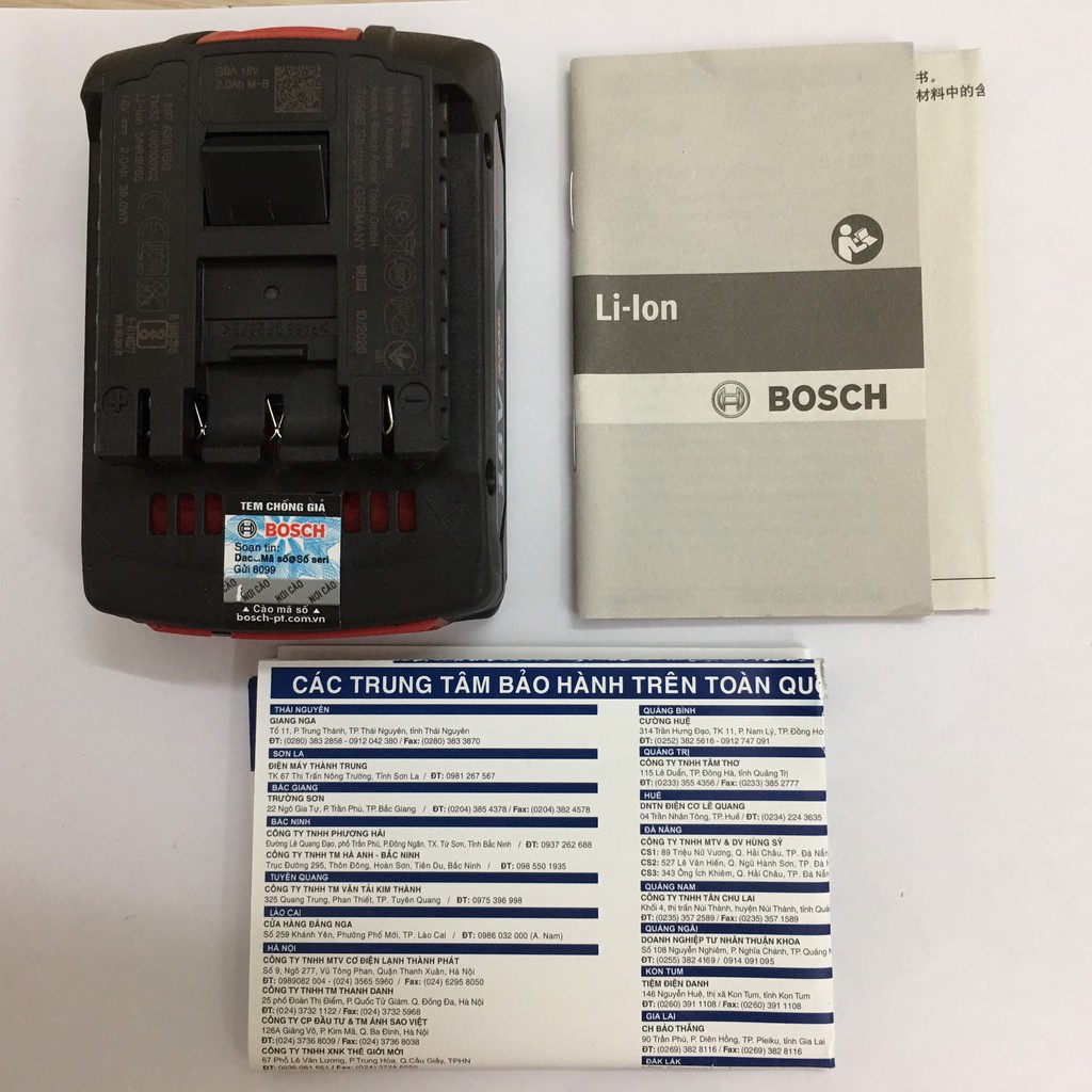 Pin cho dụng cụ điện Bosch 18V - 2Ah chính hãng bảo hành 6 tháng