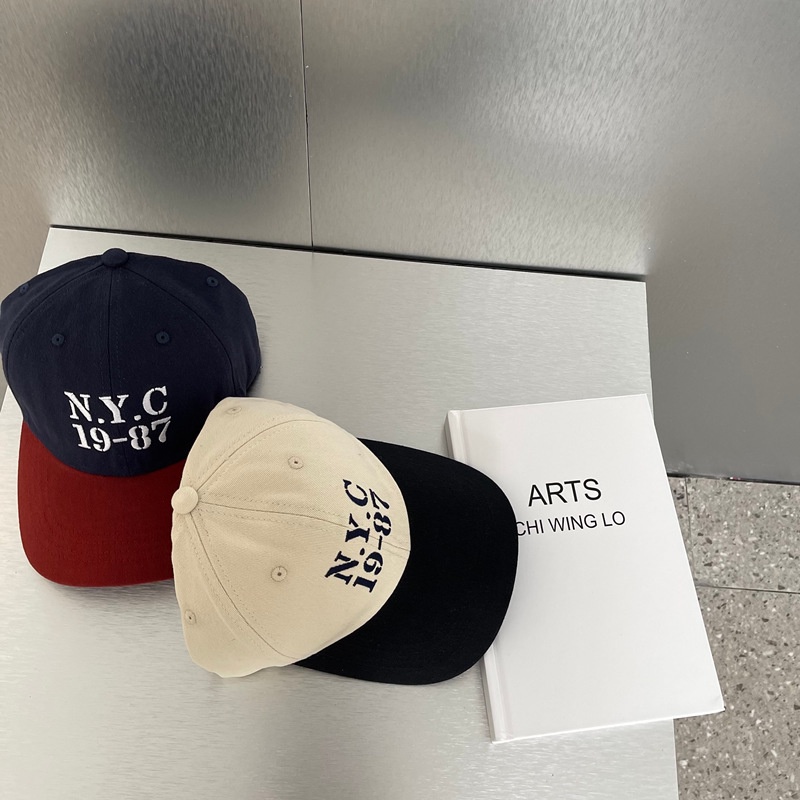 Nón Lưỡi Trai Chống Nắng Thêu Chữ Vành Rộng Màu Sắc Tương Phản Phong Cách Hàn Quốc Dành Cho Nữ