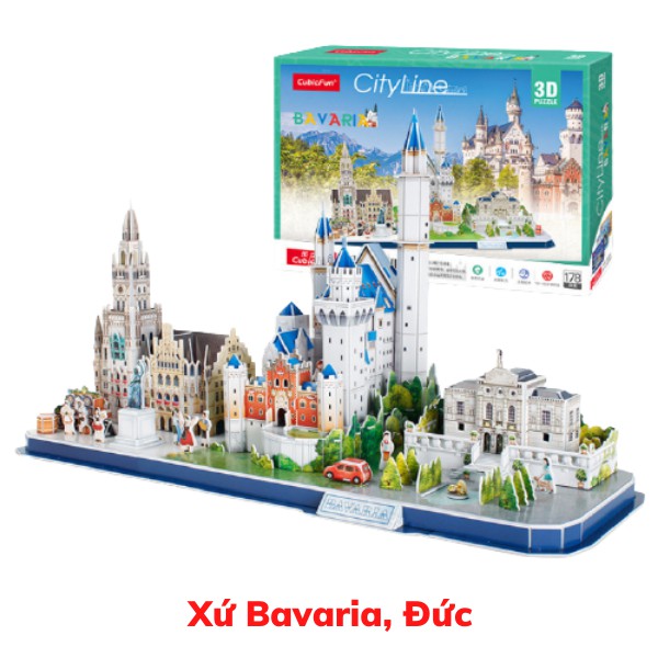 Mô Hình Giấy 3D Cubic Fun CácThành Phố Nổi Tiếng : Paris, London, New York, Moscow, Thượng Hải