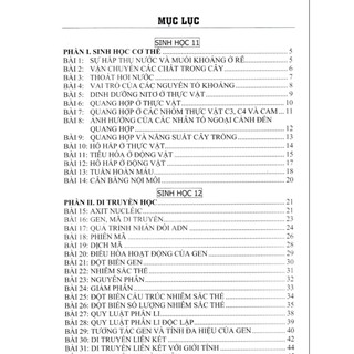 Sơ Đồ Tư Duy Sinh Học 11-12
