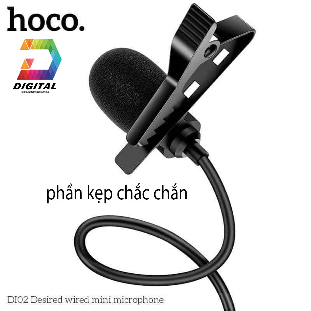 Mic Kẹp Áo Mini Hoco Di02 Chính Hãng Có Màng Lọc Tạp Âm