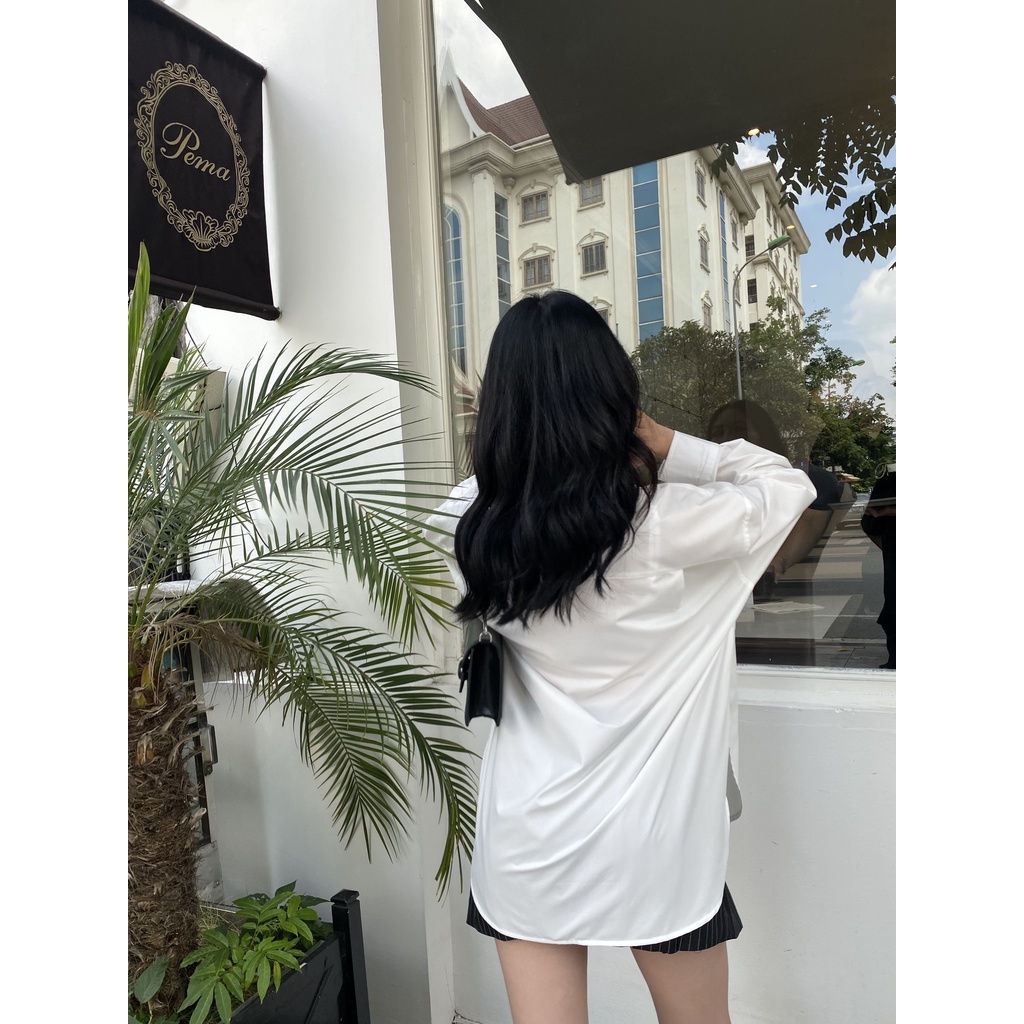 Áo sơ mi oversize Mia Shirt SMI011 thiết kế đuôi tôm, chất liệu mềm mịn - Uni by heart | BigBuy360 - bigbuy360.vn