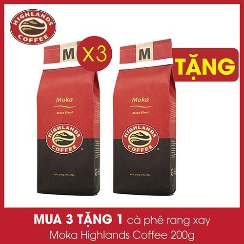 [SenXanh CAFE] Mua 3 gói tặng 1 gói Cà phê Rang xay Moka Highland Coffee 200g | BigBuy360 - bigbuy360.vn