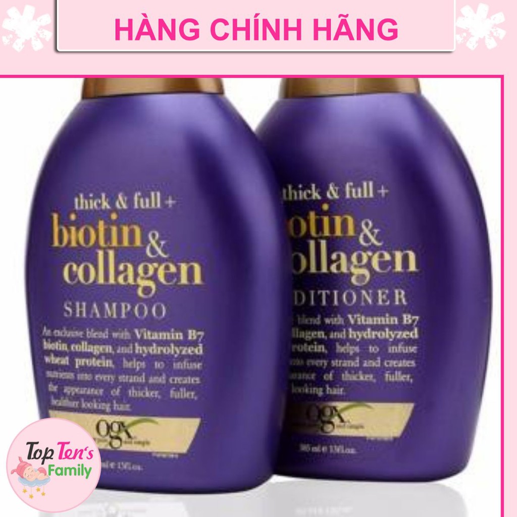 DẦU GỘI và SẢ ORGANIX THICK AND FULL BIOTIN AND COLLAGEN SHAMPOO 💯