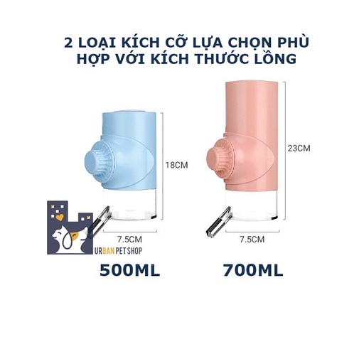 Bình Nước Treo Lồng Tự Động Cho Chó Mèo - 500/750ml