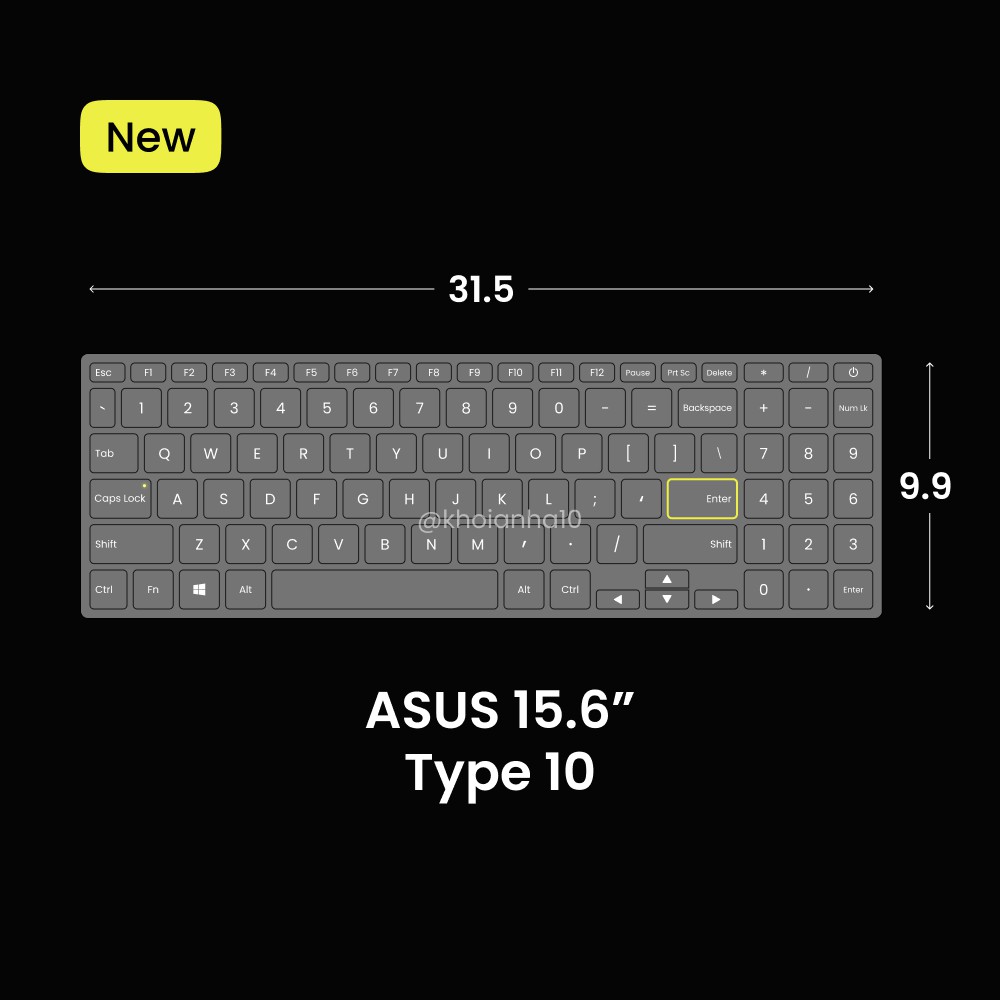Tấm phủ bàn phím trong suốt tpu ASUS 15.6" ôm phím