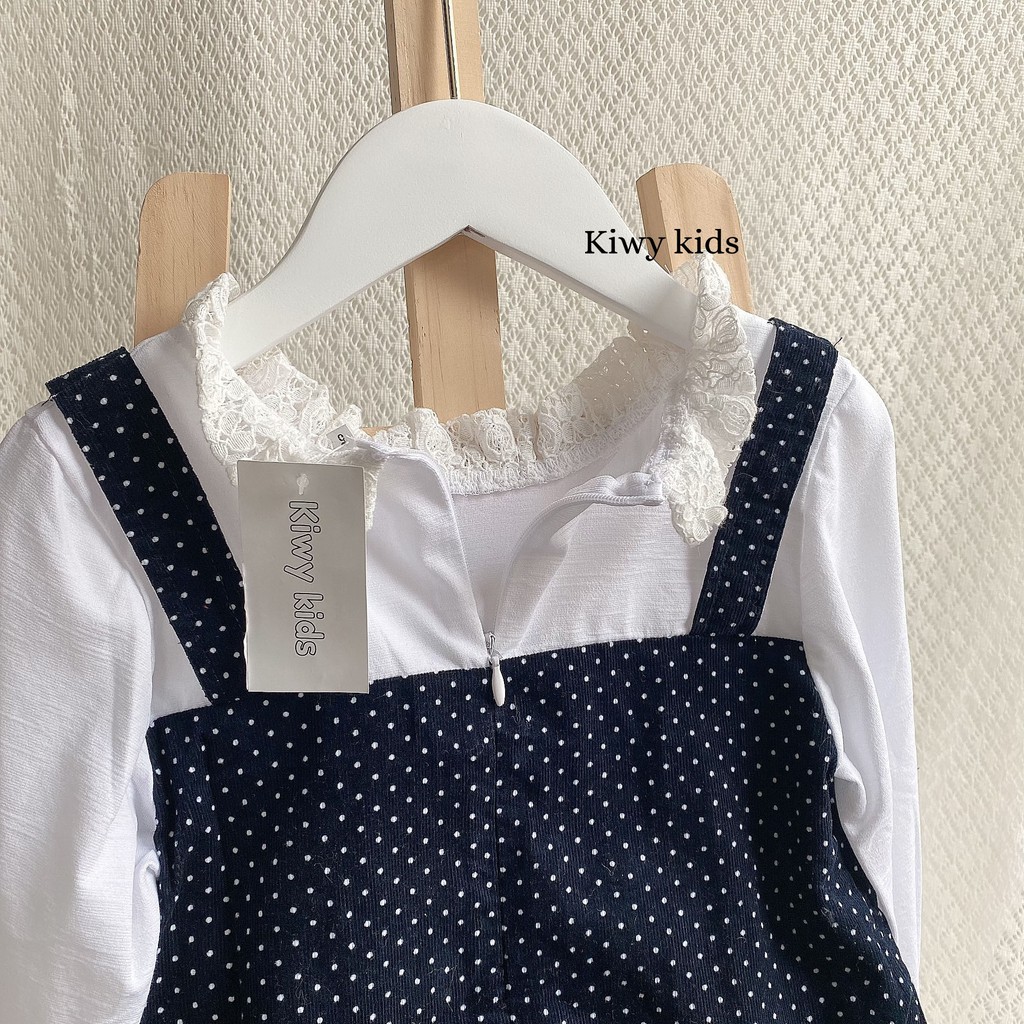 SALE 50%  VÁY NHUNG TĂM PHỐI COTTON KIWY KIDS01 chất liệu mát mẻ phù hợp mặc 4 mùa cho BÉ GÁI TỪ 0 ĐẾN 12 THÁNG