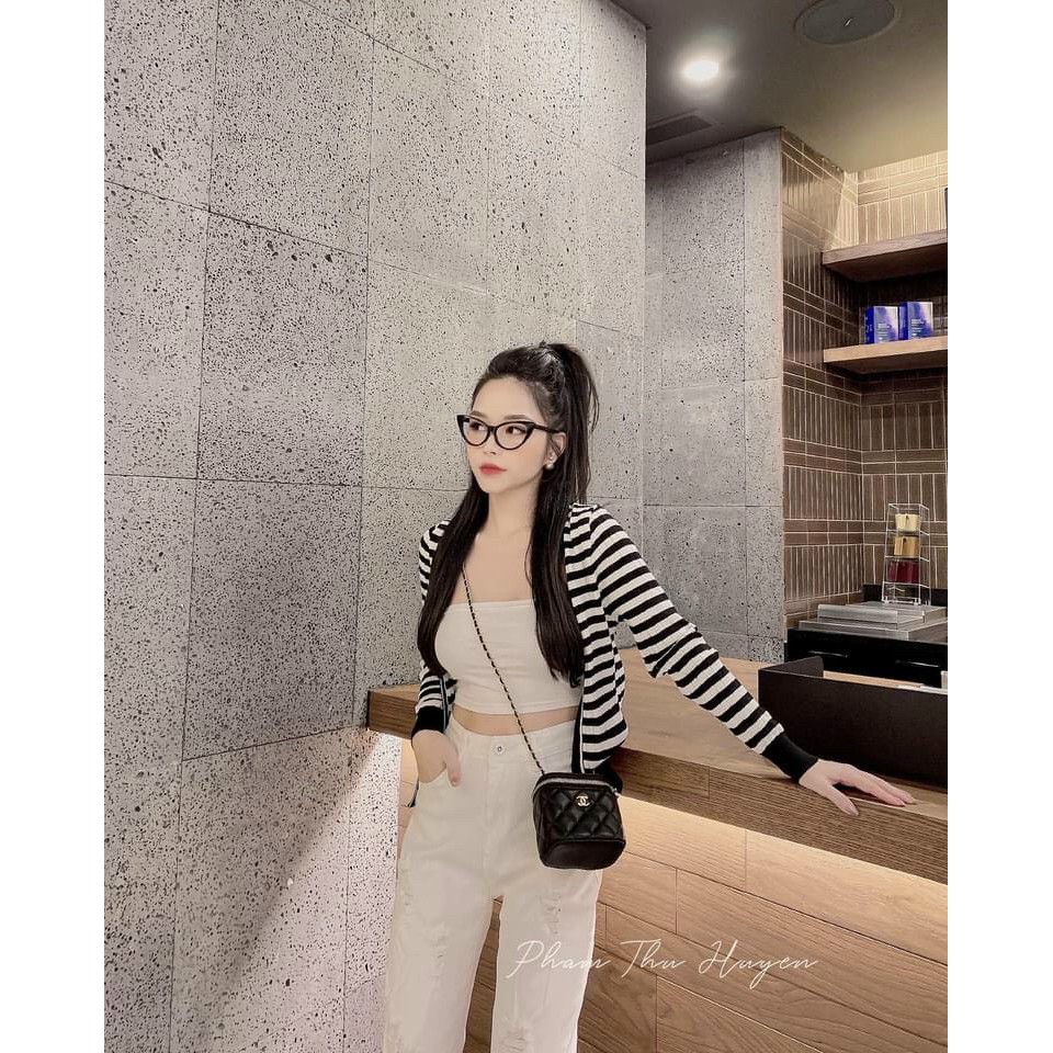 Áo khoác len viền khóa cá tính