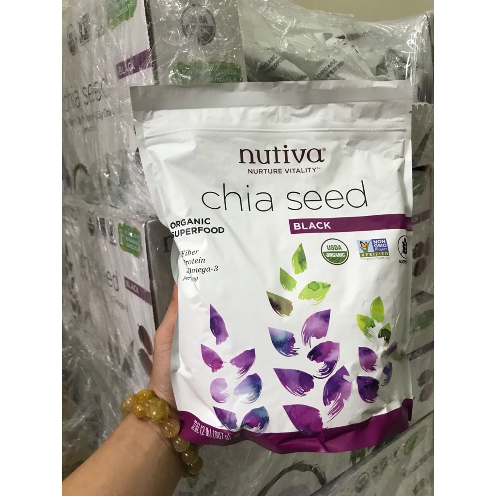 Hạt Chia Mỹ Nutifood Nutiva Organic 907g