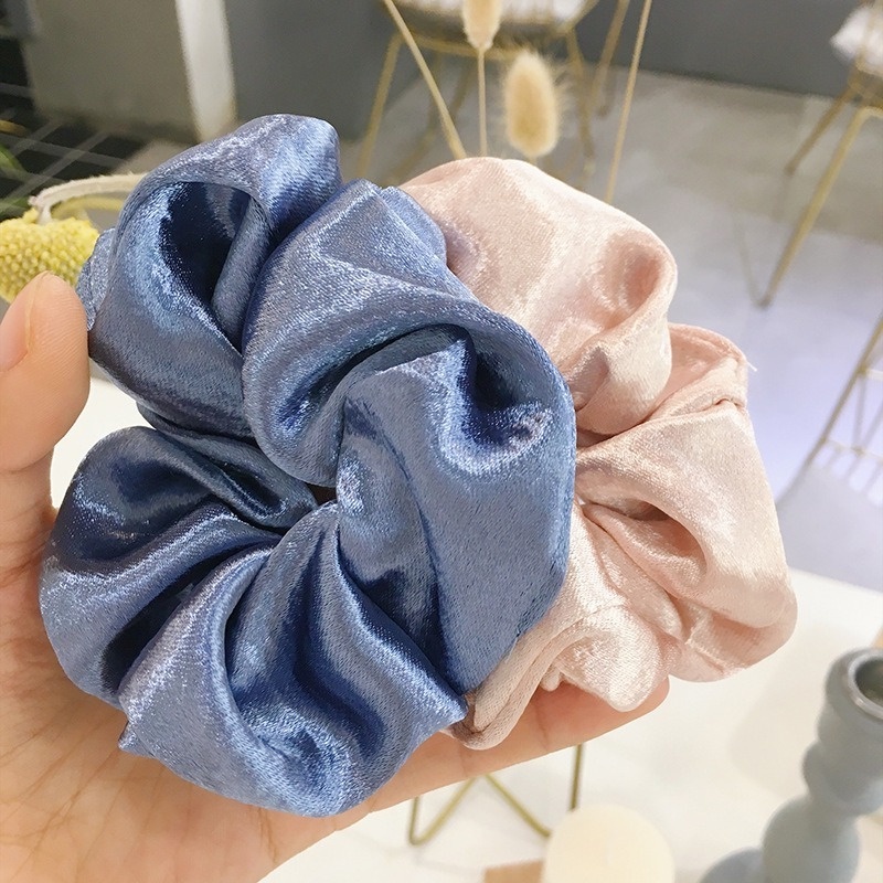 Dây cột tóc satin gắn bóng phong cách Hàn Quốc đơn giản