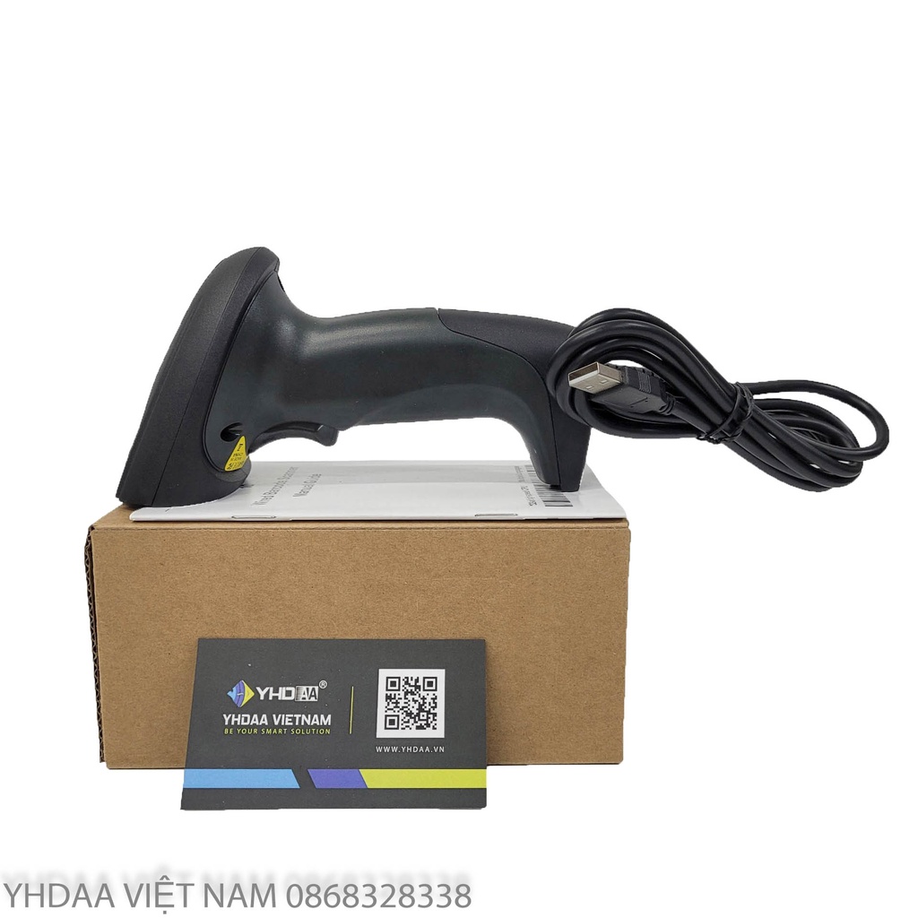 Máy quét mã vạch YHD 1200C 1D mẫu mới có dây kết nối cổng USB dùng trên Máy tính, Laptop